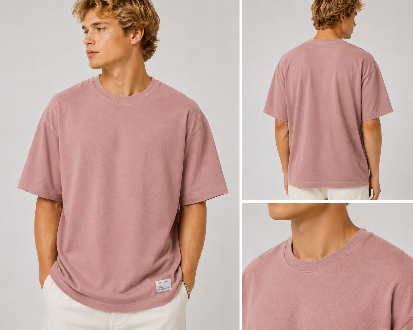 Public Supply Oversize Fit T-Shirt Men&rsquo;s Ash Rose X-Large NWT Crew Neck