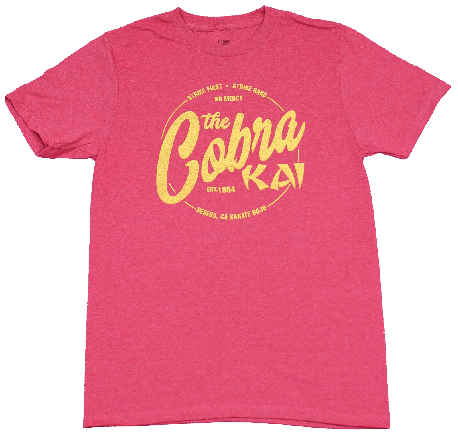 Karate Kid Adult New T-Shirt – The Cobra Kai Yellow Print Circle Logo