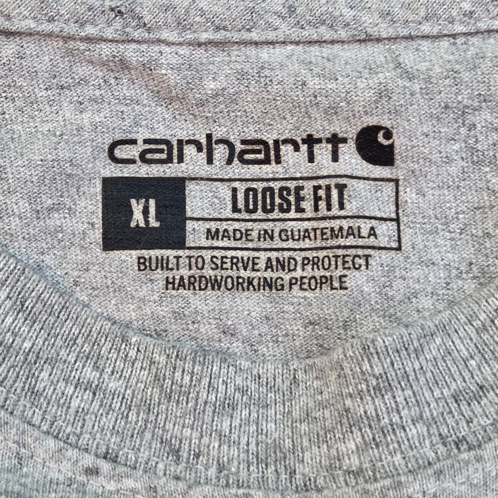 Carhartt Tee Mens XL Loose Fit Short Sleeve Pocket Heather Gray 100% Cotton