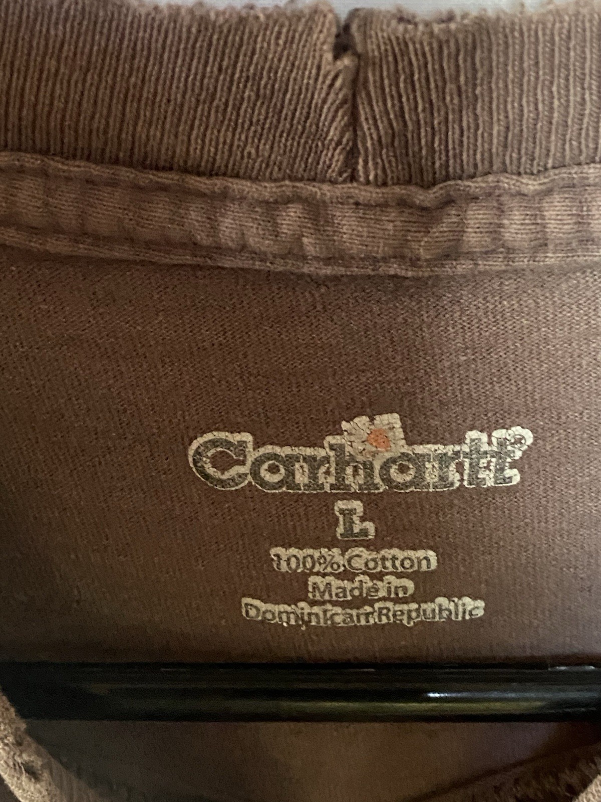 Lot of 2 Carhartt K87 Heavyweight Cotton Pocket T-Shirts Men&rsquo;s L Sand & Charcoal