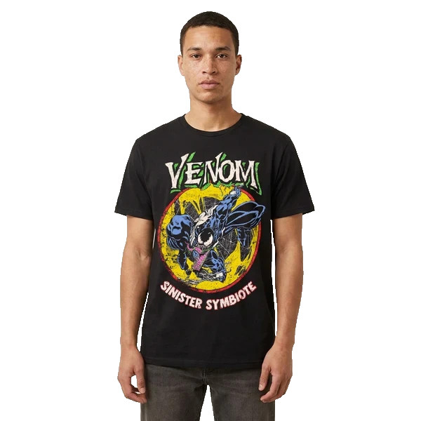 Marvel Venom Sinister Symbiote Comic Graphic Mens Black Shirt NWT S-XL