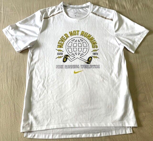Nike Miler Dri-Fit &lsquo;Never Not Running&rsquo; White Medium (M) T-Shirt