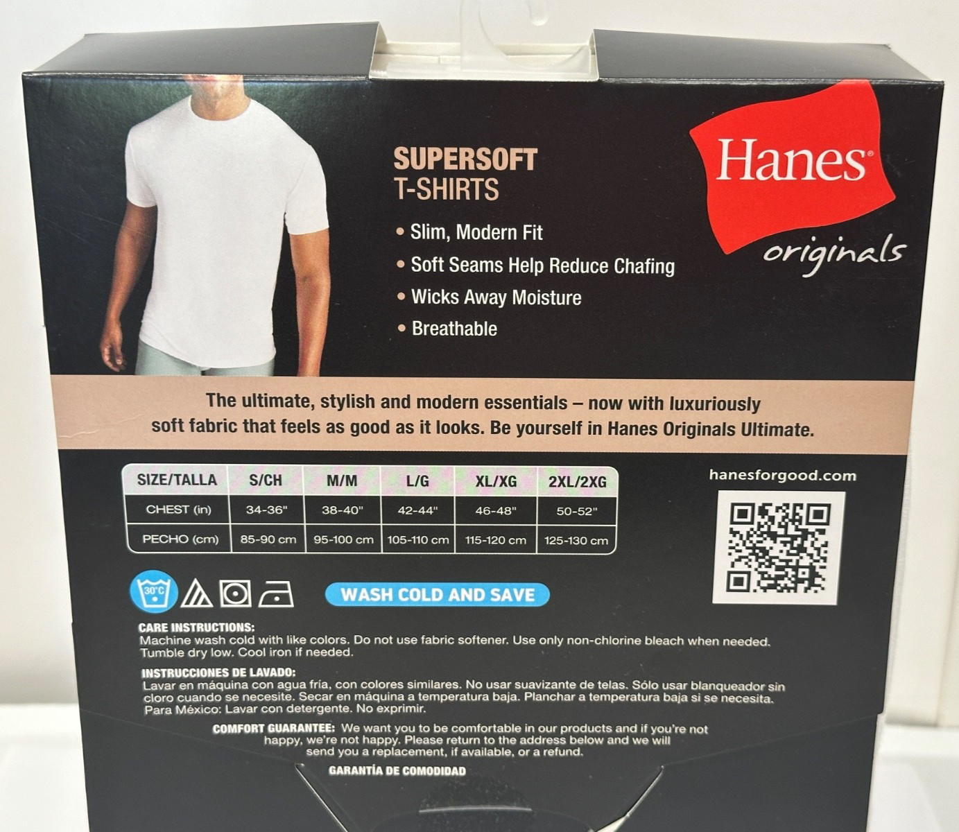 Hanes Originals Ultimate Men&rsquo;s SuperSoft Crewneck Undershirt, White, 4-Pack L