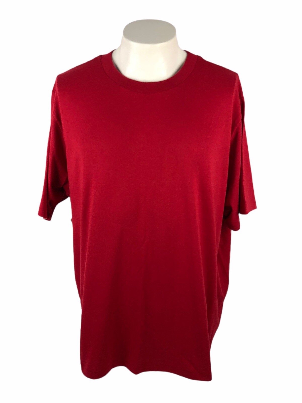 Vintage Men 2XL Shirt Single Stitch Red Made In USA Cotton Blend Blank 50/50 EUC