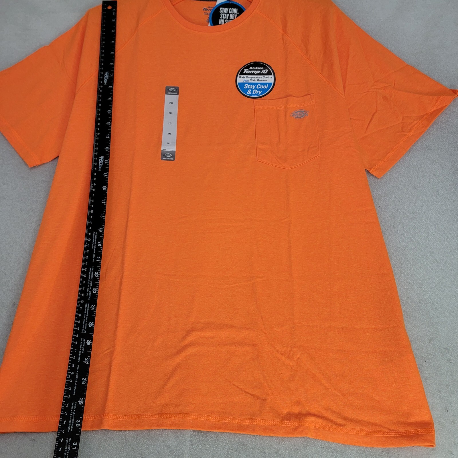 Dickies Shirt Mens 2XL XXL Orange Temp IQ Lightweight Performance Wicking NWT