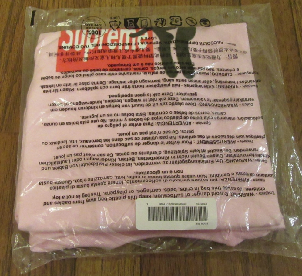 Supreme Stick Tee T-Shirt Size Large Light Pink FW25 Supreme New York 2025 New