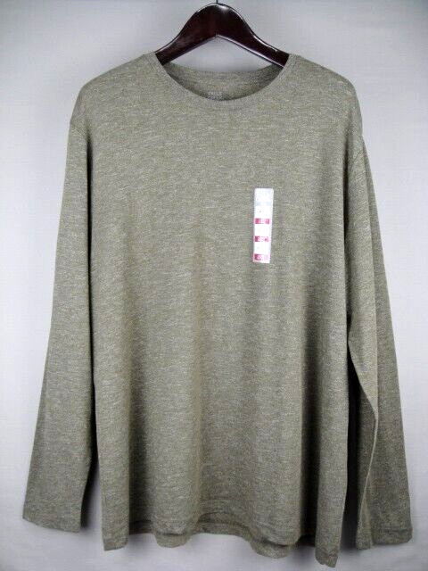 Falls Creek Men&rsquo;s Size XXL Heather Olive Green Long Sleeve Cotton Tee NEW