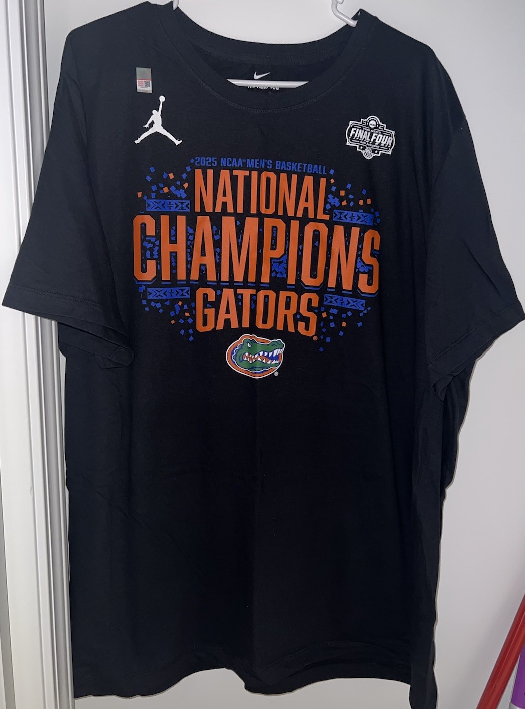 2025 Nike Florida Gators Basketball National Champions Tee Shirt Mens 2XL Black