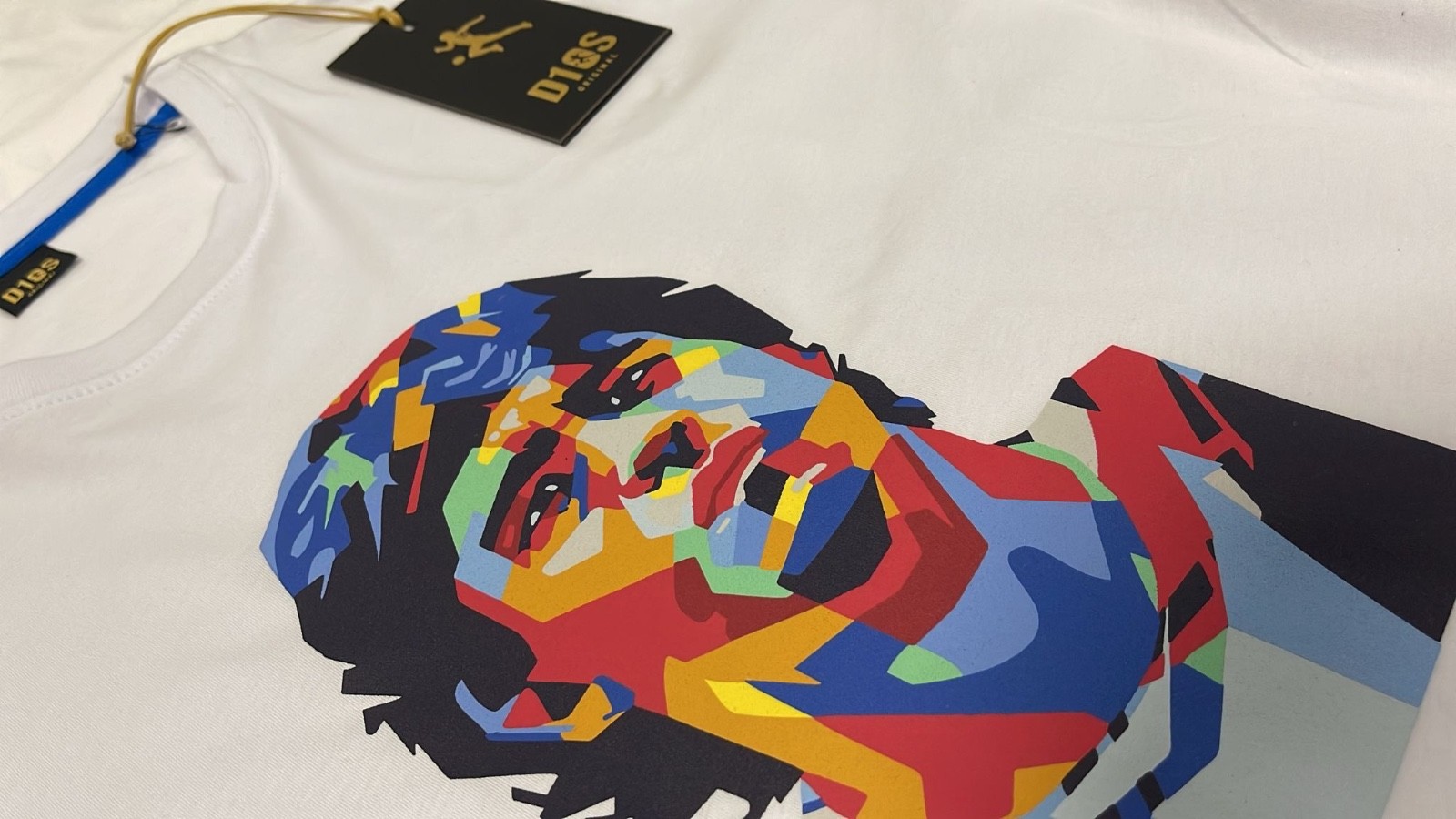 D10S Cotton 100% Maradona Diego Official Product White Jersey T-Shirt Dios 10