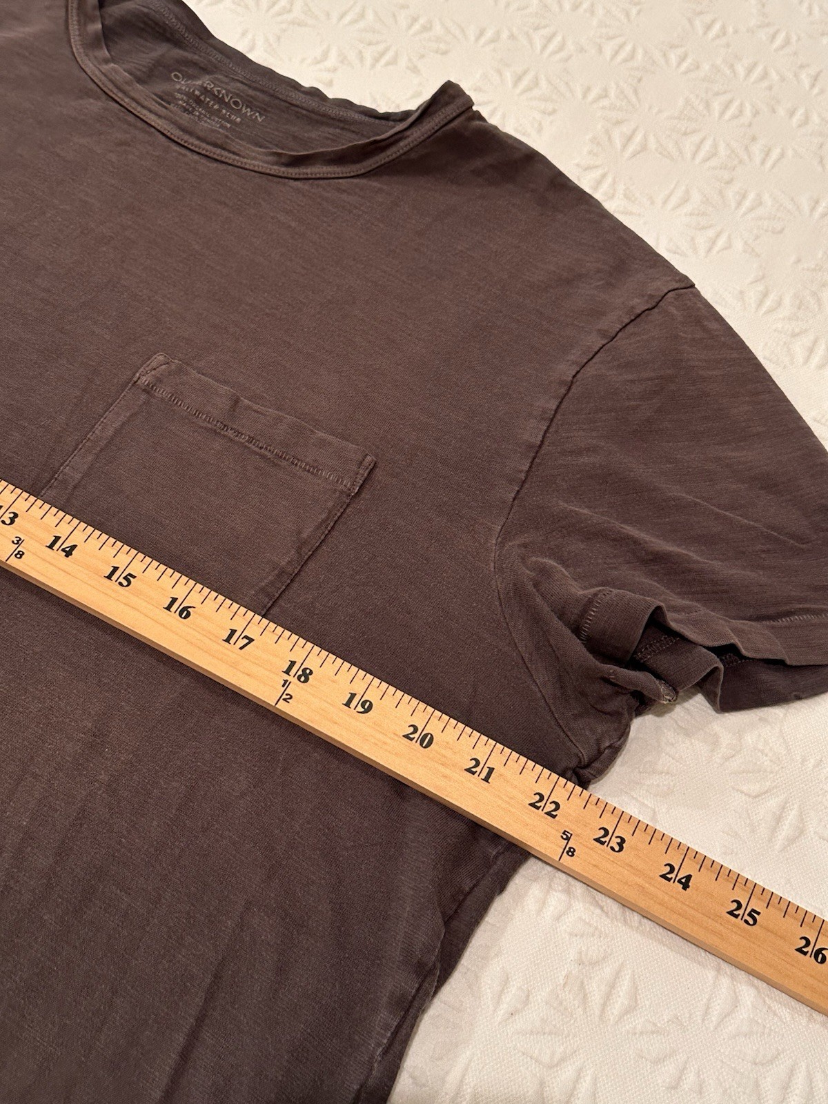 Outerknown Saltwater Slub T Shirt Mens L Brown Pocket Tee 100% Organic Cotton