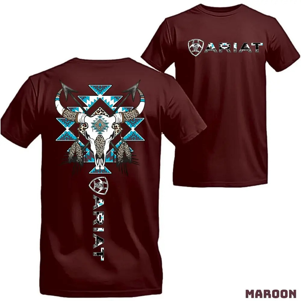 Ariat Western Tribal Skull T-shirt – Native-inspired Cowboy Tee With Bold Wester