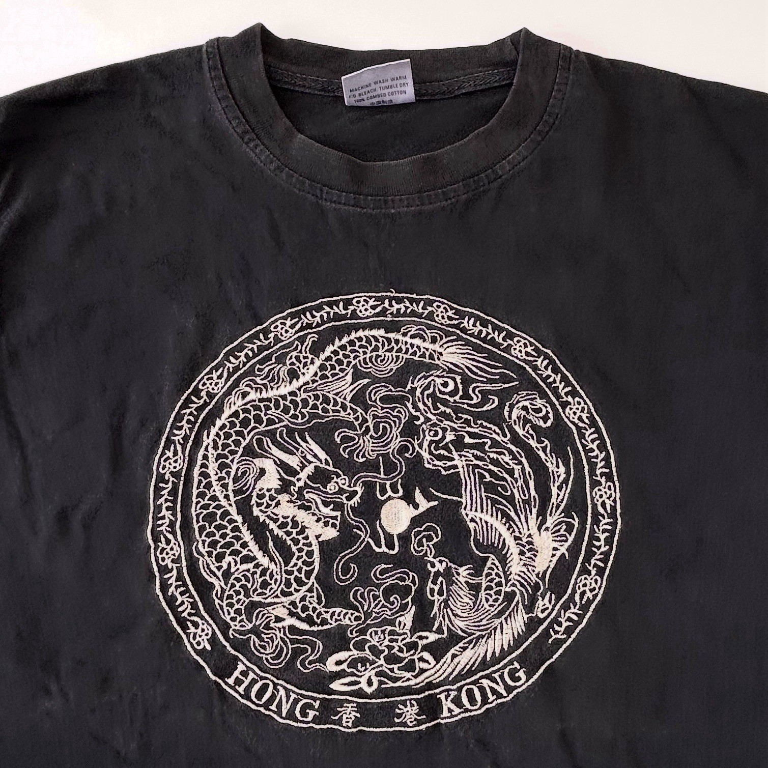 Vintage 90’s Hong Kong Dragons Fully Embroidered T Shirt Size Men’s Medium