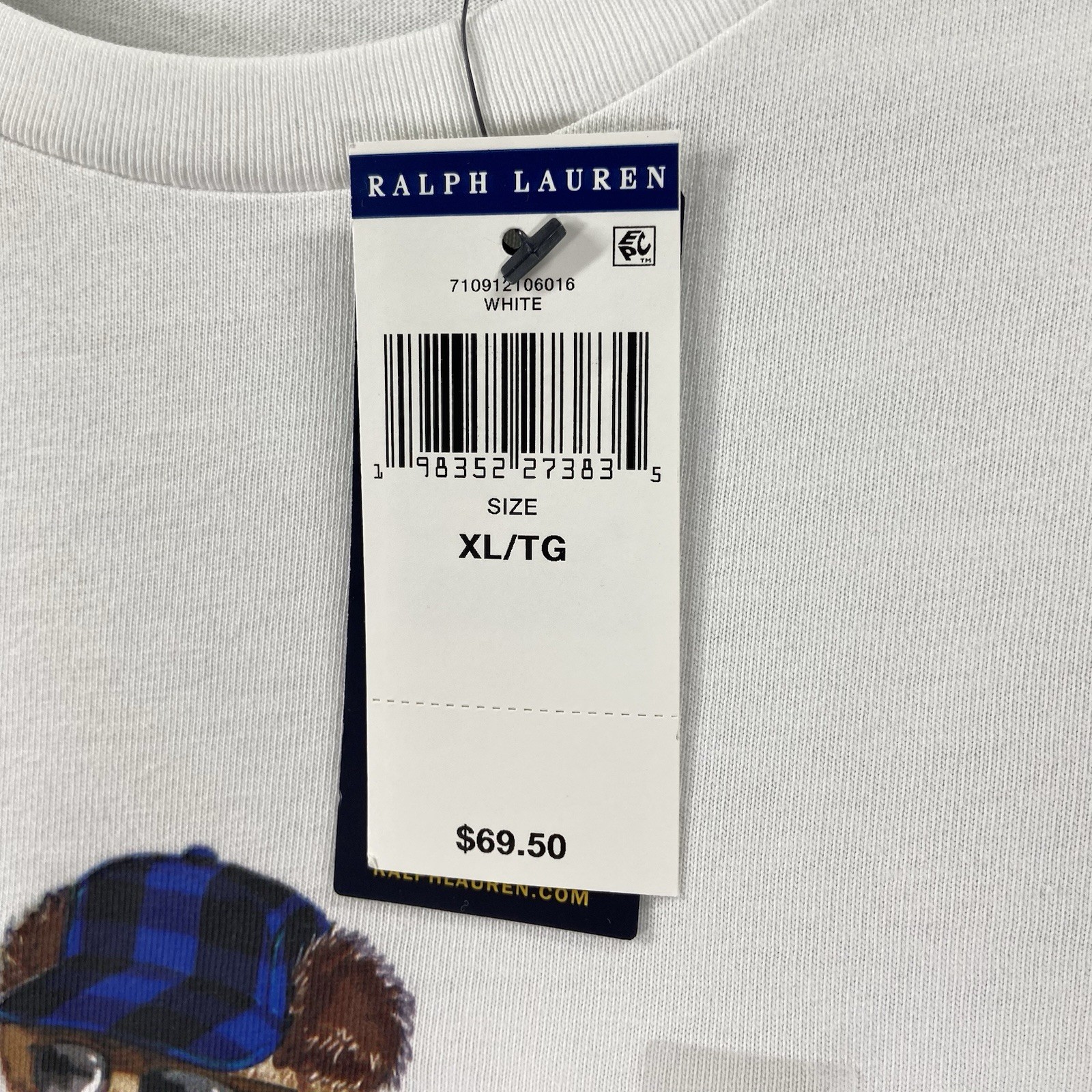Polo Ralph Lauren T-Shirt mens XL Skiing Bear Graphic Crew Neck Classic Fit NWT