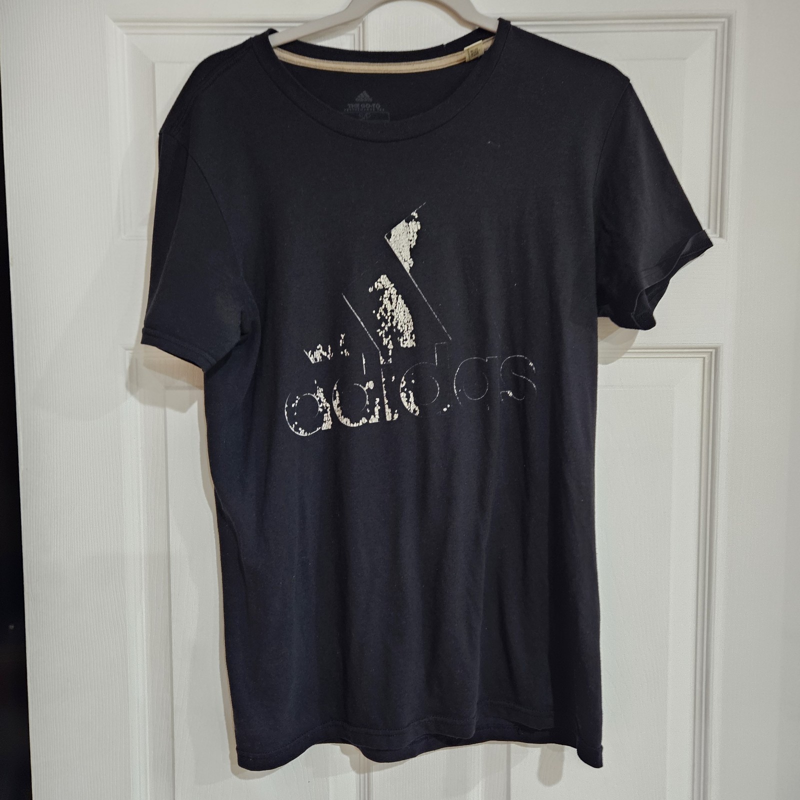 Adidas The Go-To Performance Crew Neck T-Shirt Men&rsquo;s S Black White Logo Print