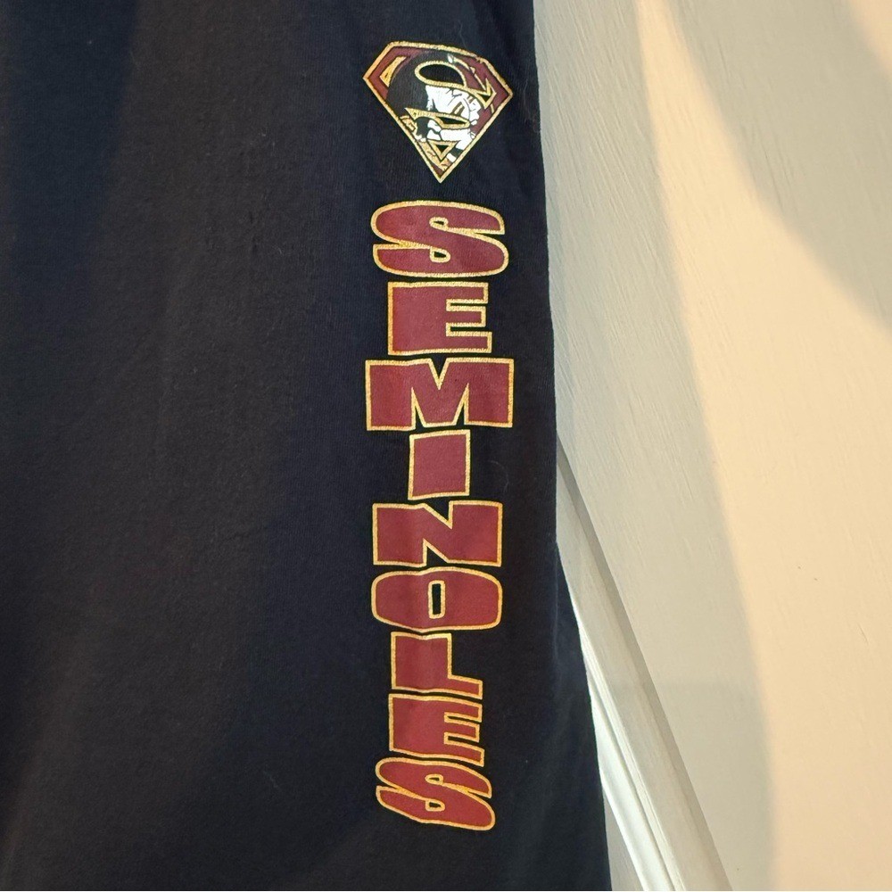 Gildan T-Shirt Black Excellent FSU Seminoles Superman Mashup Mens Large