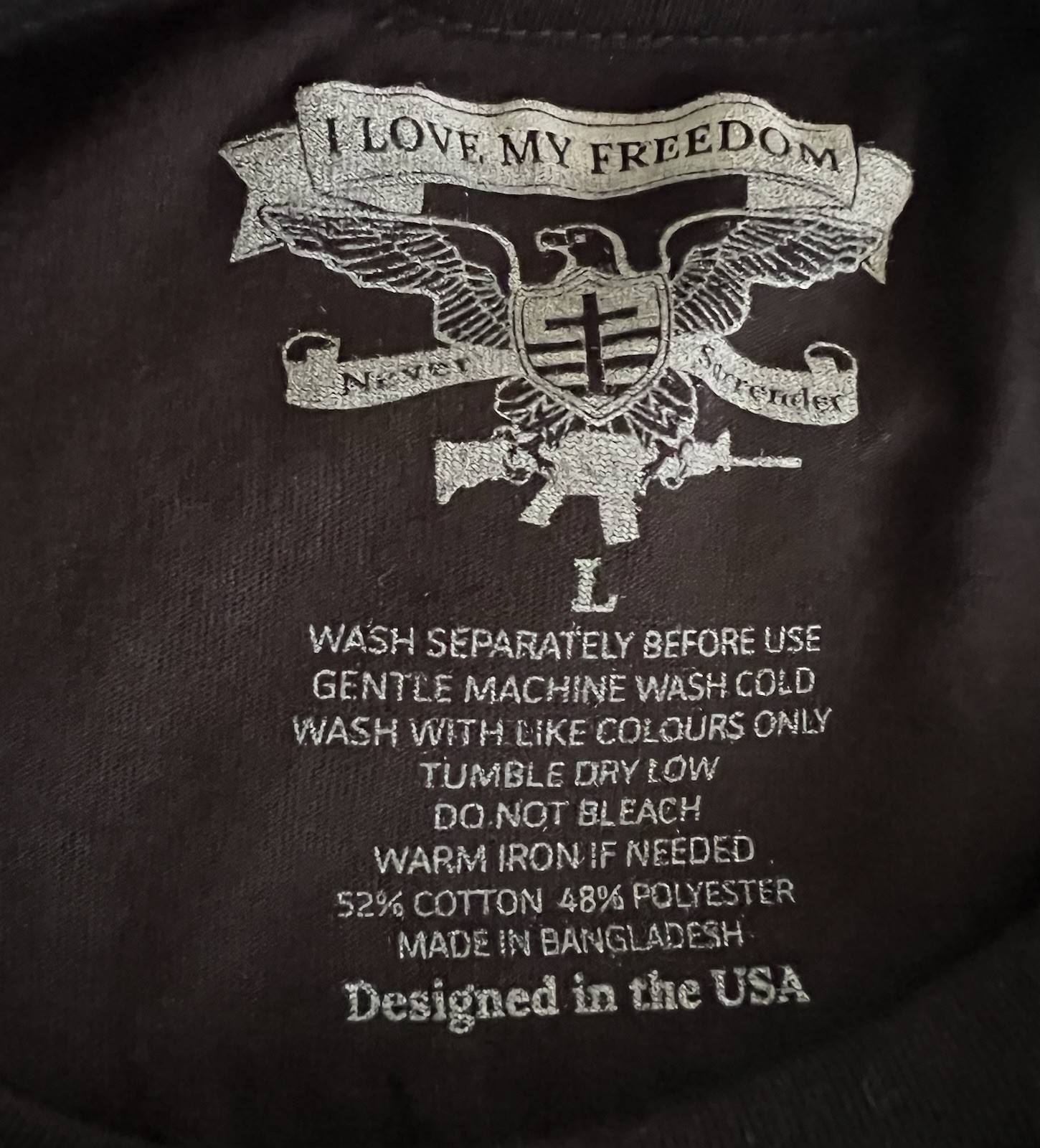 I Love My Freedom Men’s Black Freedom Eagle T-shirt
