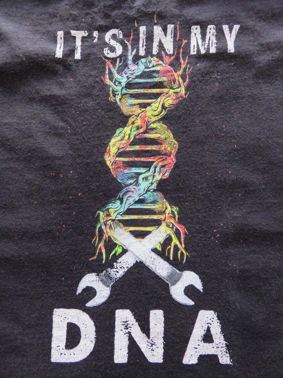 It&rsquo;s In My DNA Black Muscle Tank T Shirt Grunge Construction Handyman Wrench XL