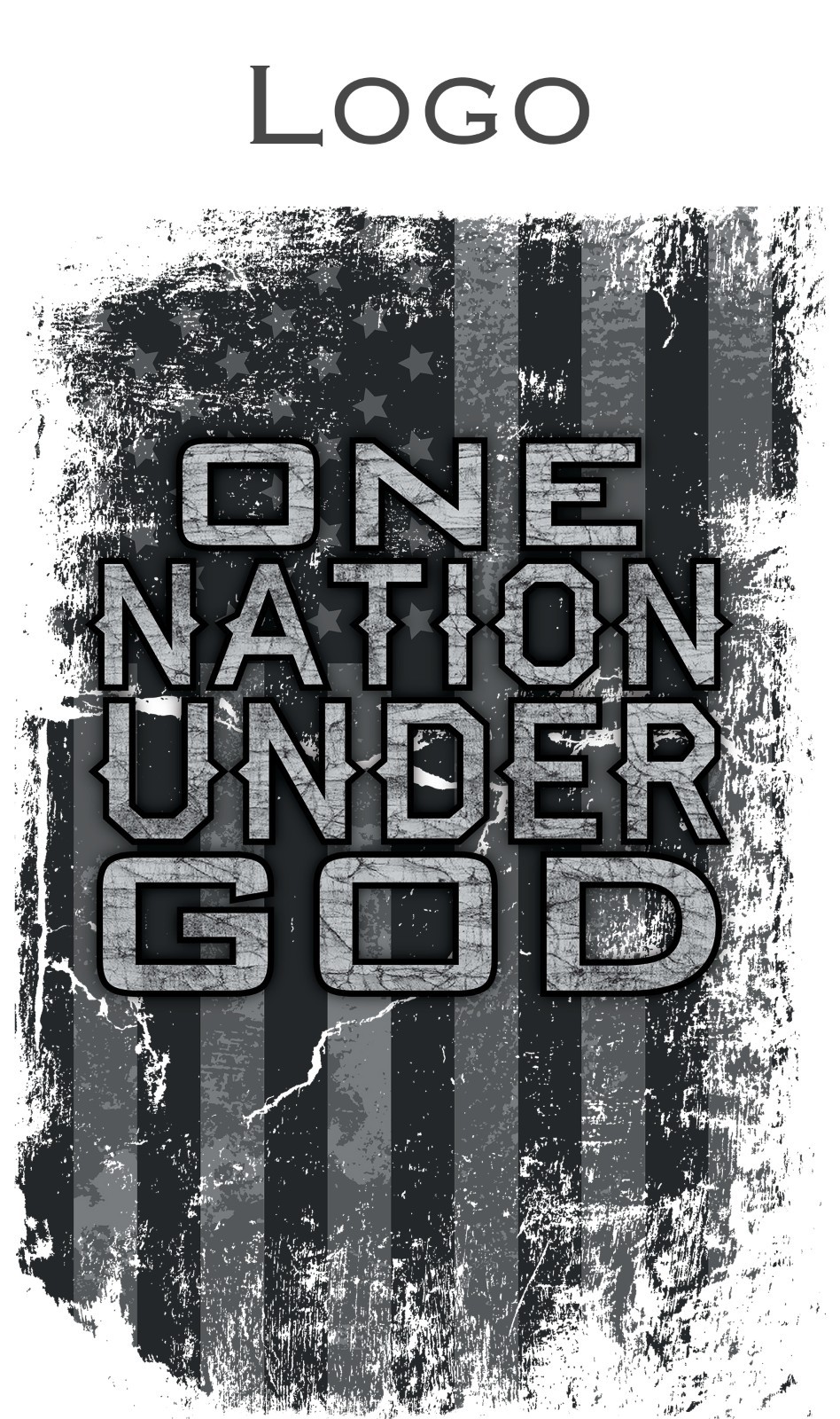 JH Design Men&rsquo;s Religious One Nation Under God Flag T-Shirt in 2 Colors