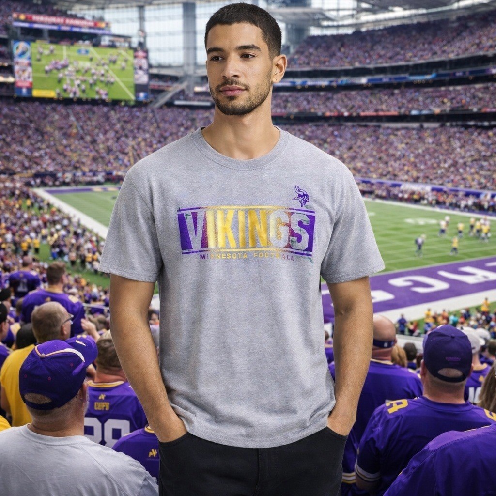 Minnesota Vikings NFL Team Apparel Gray Short Sleeve T Shirt XL
