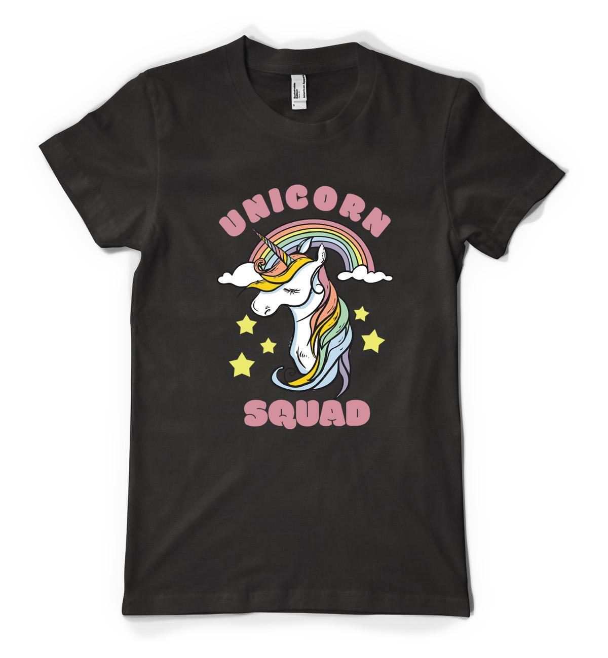 Unicorn Squad Mythical Rainbow Animal Personalised Unisex Adult T Shirt