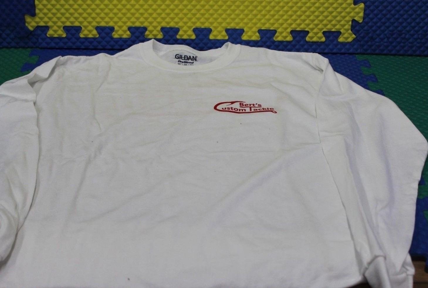 Bert&rsquo;s Custom Tackle White Long SLV 50/50 Poly Cotton Dry Blend Choose Size