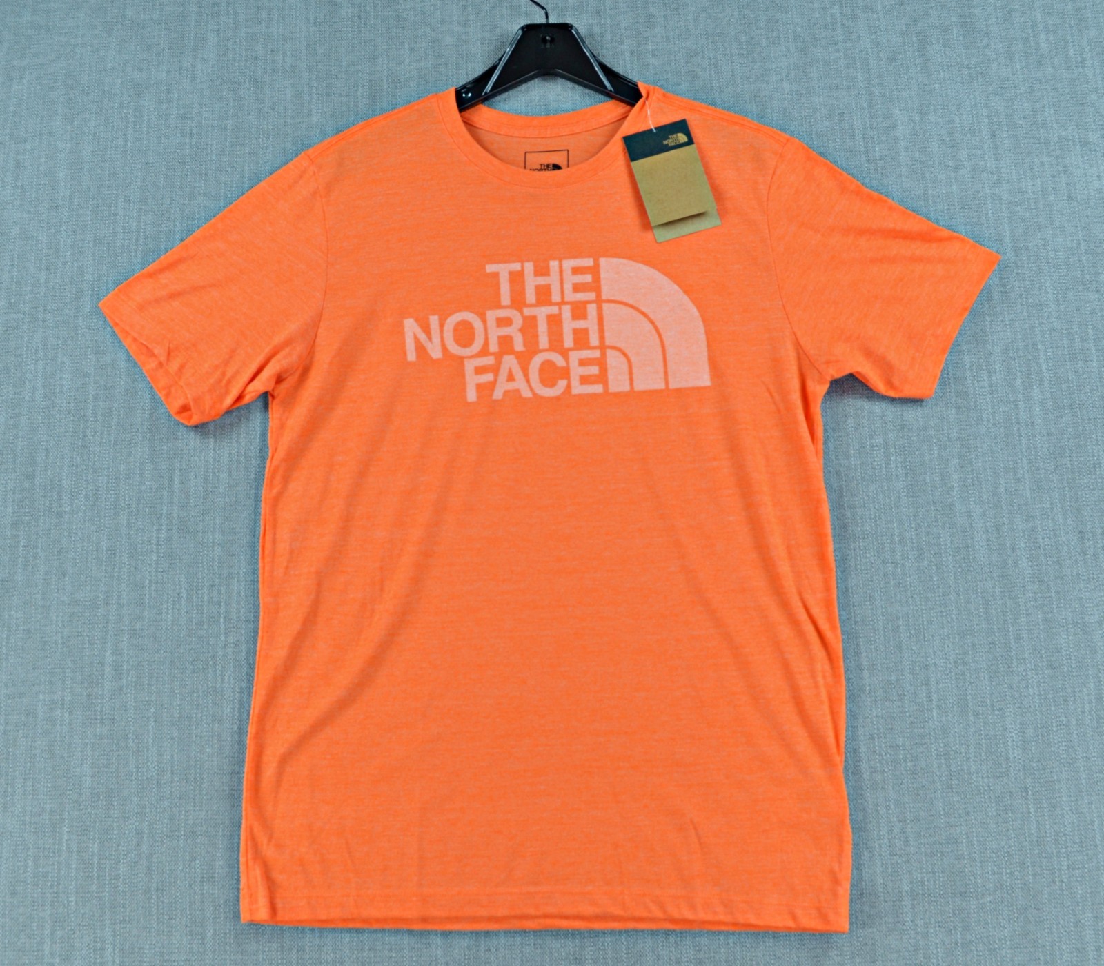 The North Face T-Shirt Men&rsquo;s L Orange Half Dome Logo Slim Fit Graphic Tee NWT
