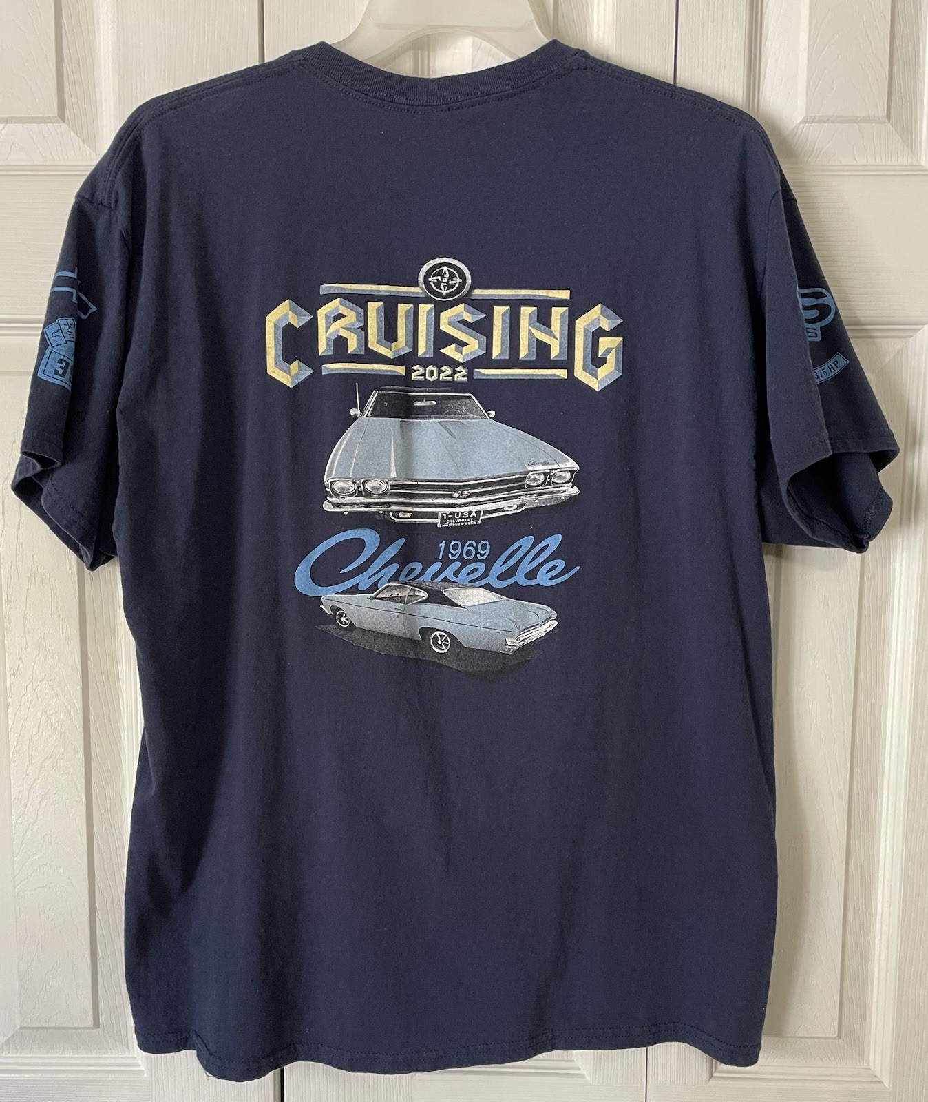 Cruisin The Coast T-Shirt 2022 Treasure Bay ‘69 Chevelle SS 396 Size XL Navy