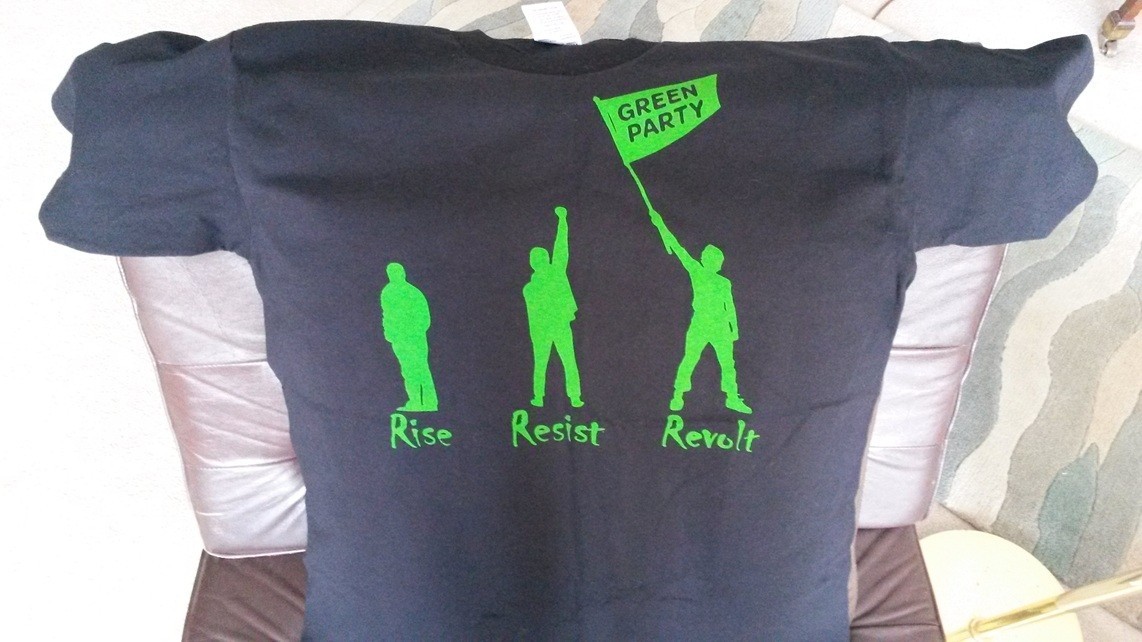 Green Party T Shirt Rise Resist Revolt X Large