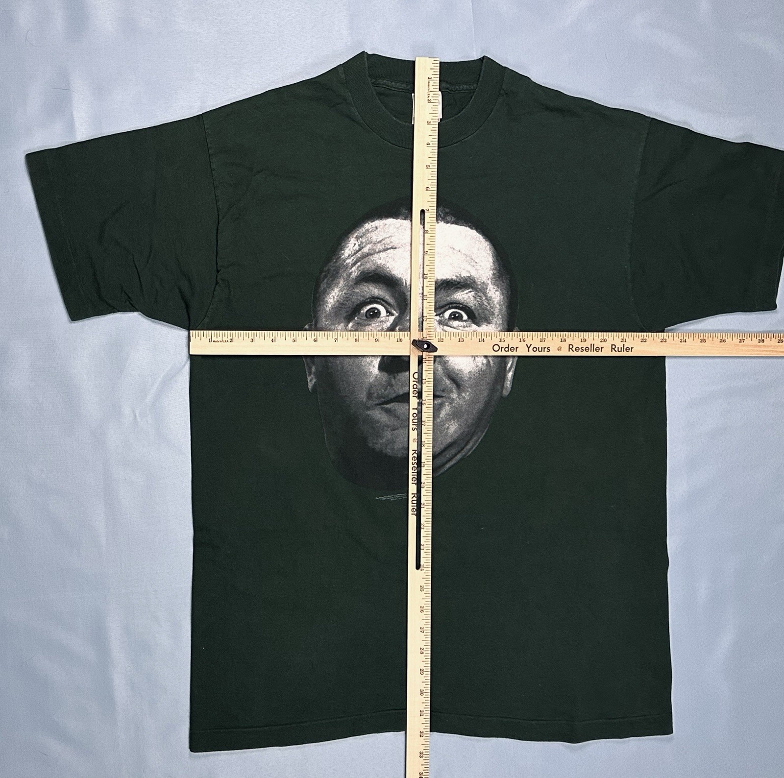 Vtg Curly Three Stooges Face T Shirt XL Fruit of the Loom 90s Movie Comedy Tee