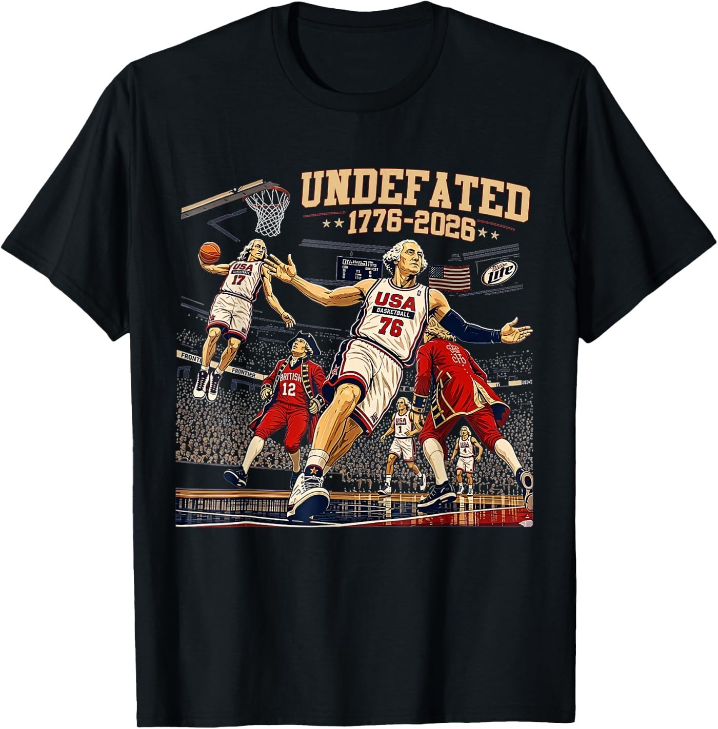 Undefeated 1776-2026 250 Years Basketball 4th of July Unisex T-Shirt