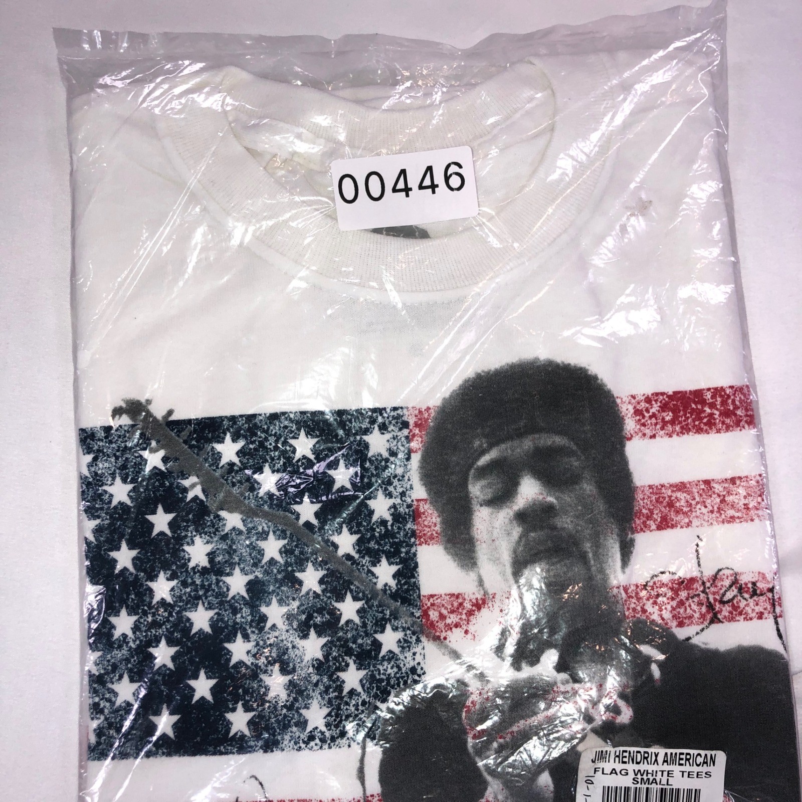 Authentic Jimi Hendrix American Flag White Graphic T-Shirt Small New