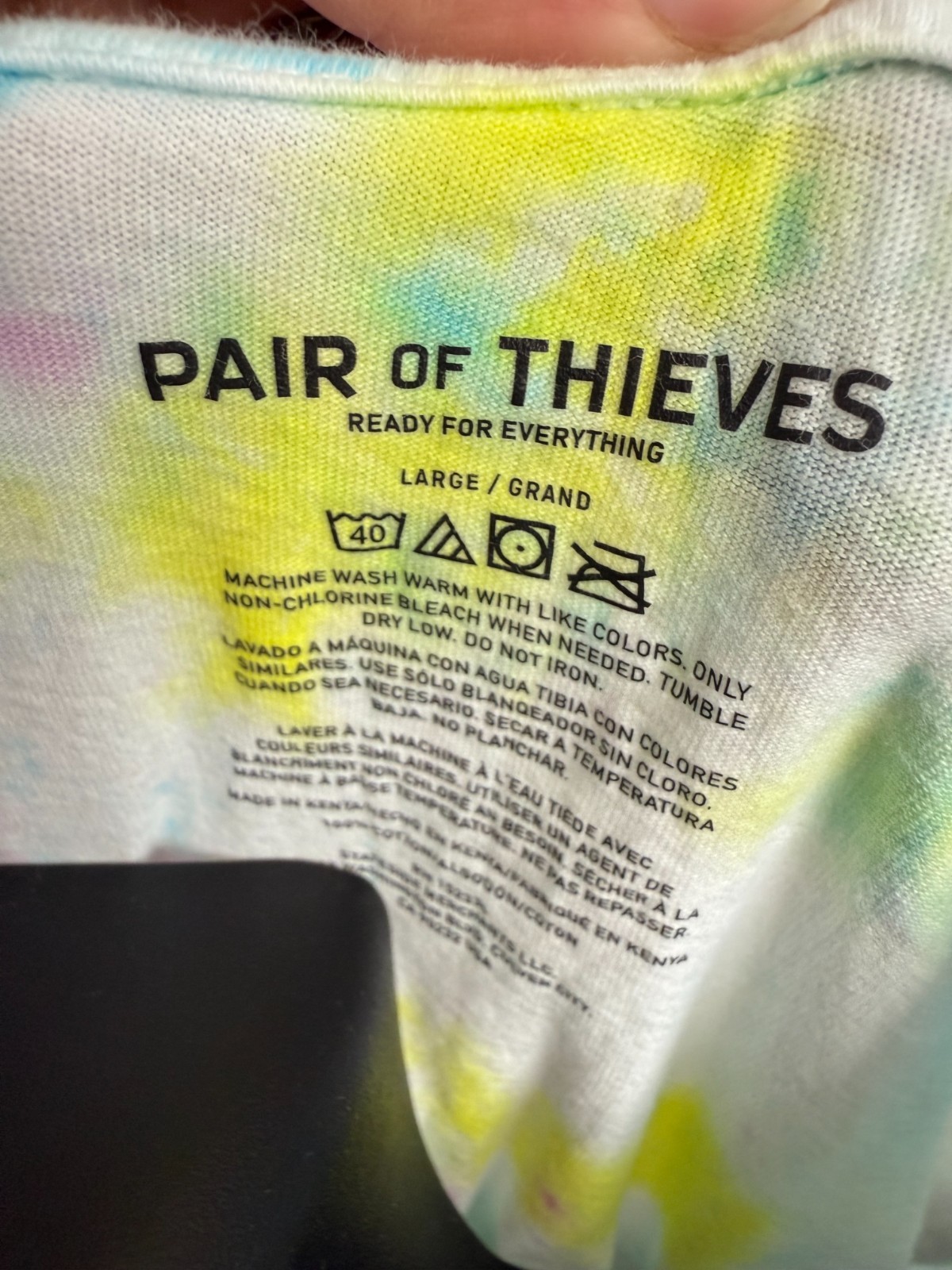 Pair Of Thieves Tie Dye T-shirt Men&rsquo;s Size Large Crewneck