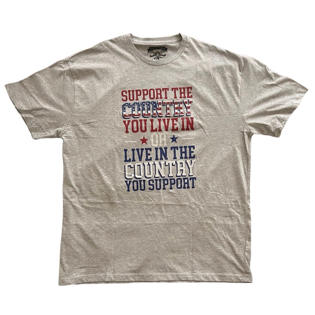 I Love My Freedom Men’s Heather Gray Support The Country T-shirt