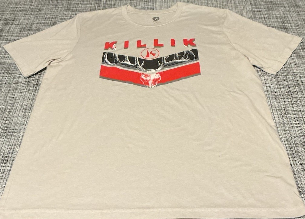 Killik Hunting T-shirt Mens Tan Short Sleeve Polyester Blend Size XL Preowned