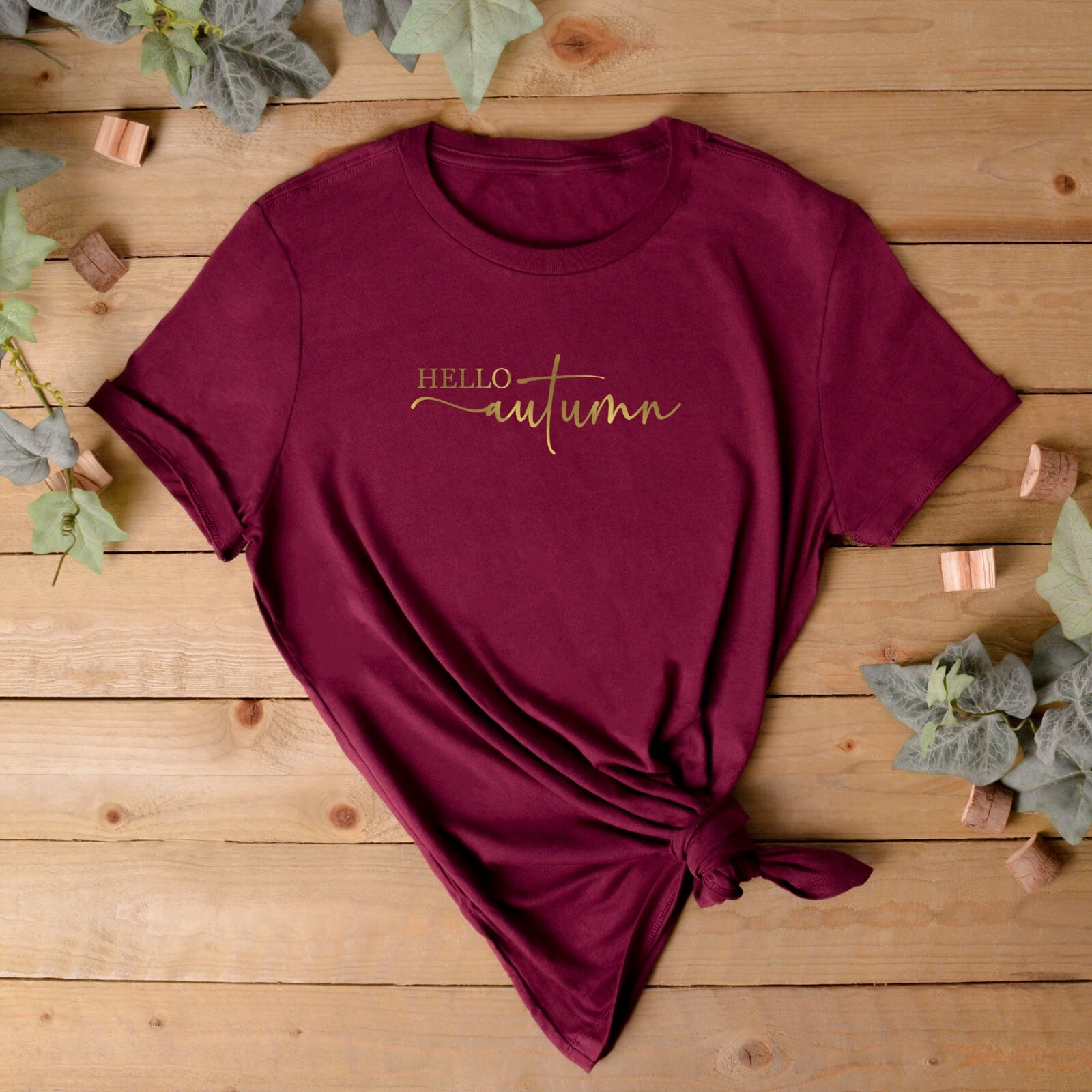 AUTUMN CLOTHING Ladies T Shirt | Hello Autumn | Trending Autumn Top | Halloween