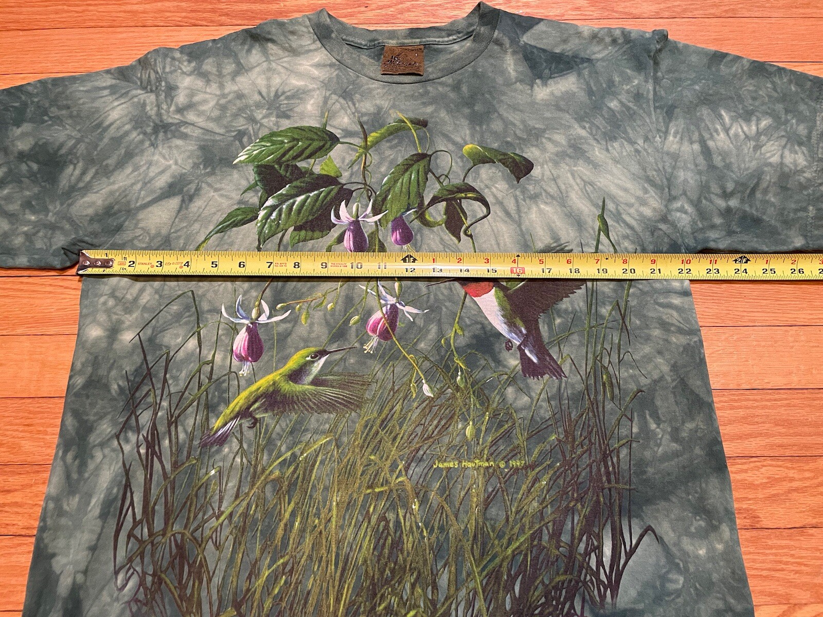 Vtg 90s 1998 The Mountain James Hautman Hummingbird Flower Nature T-Shirt Size L