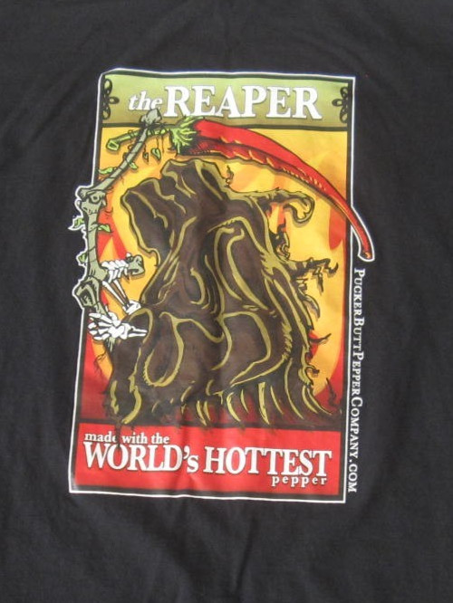 The Reaper Made with the World&rsquo;s Hottest Pepper T-Shirt Men Casual Sz XL (MT11)