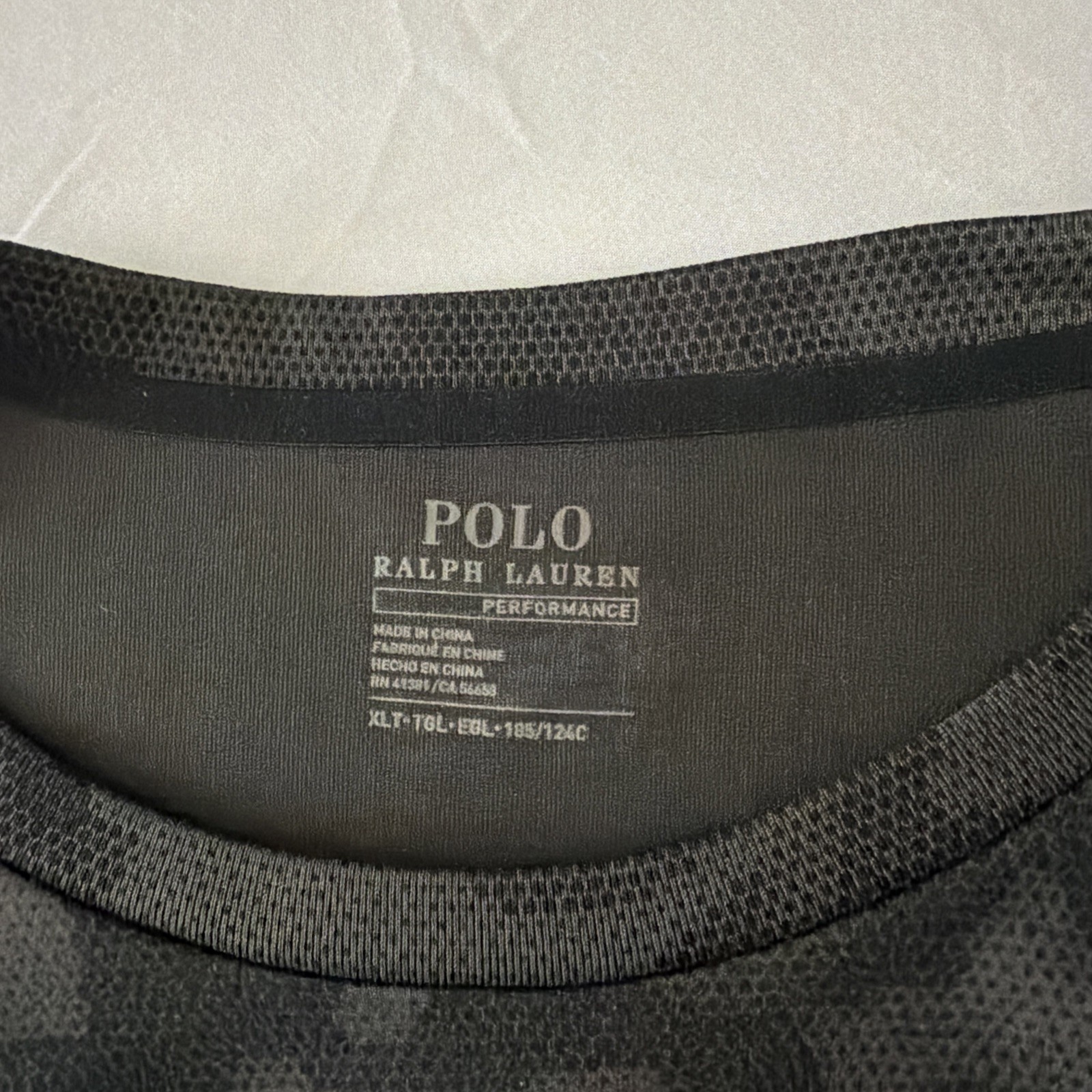 Polo Ralph Lauren Performance XLT Black Camouflage Mesh Short Sleeve T-Shirt EUC
