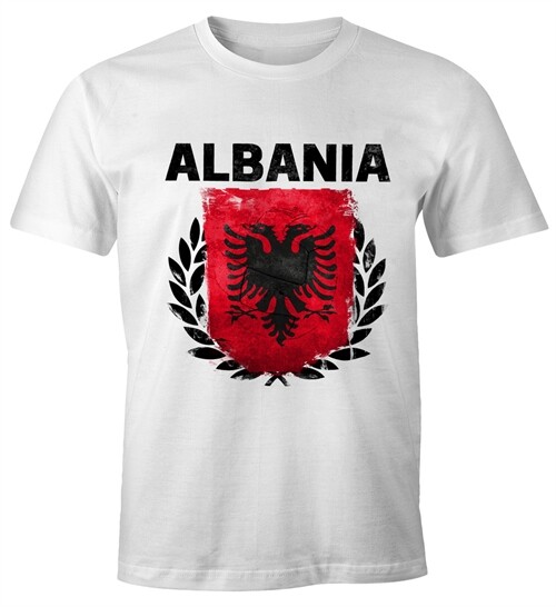 Mens T-Shirt – Euro 2016 Football Albania Albania Flag Vintage – Comfort Fit