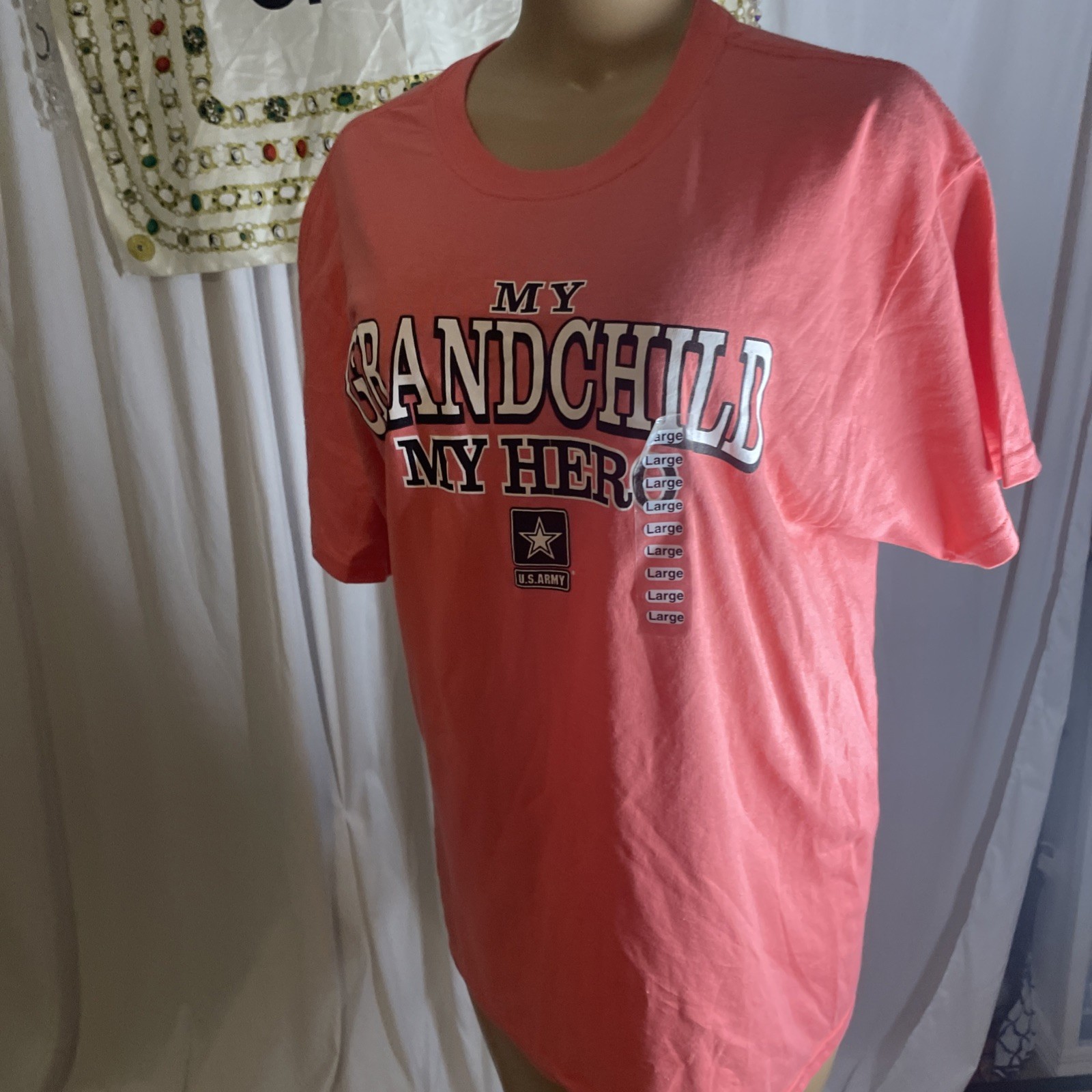 Size Large- Official Licensed US Army T-Shirt “My Grandchild My Hero” Unisex