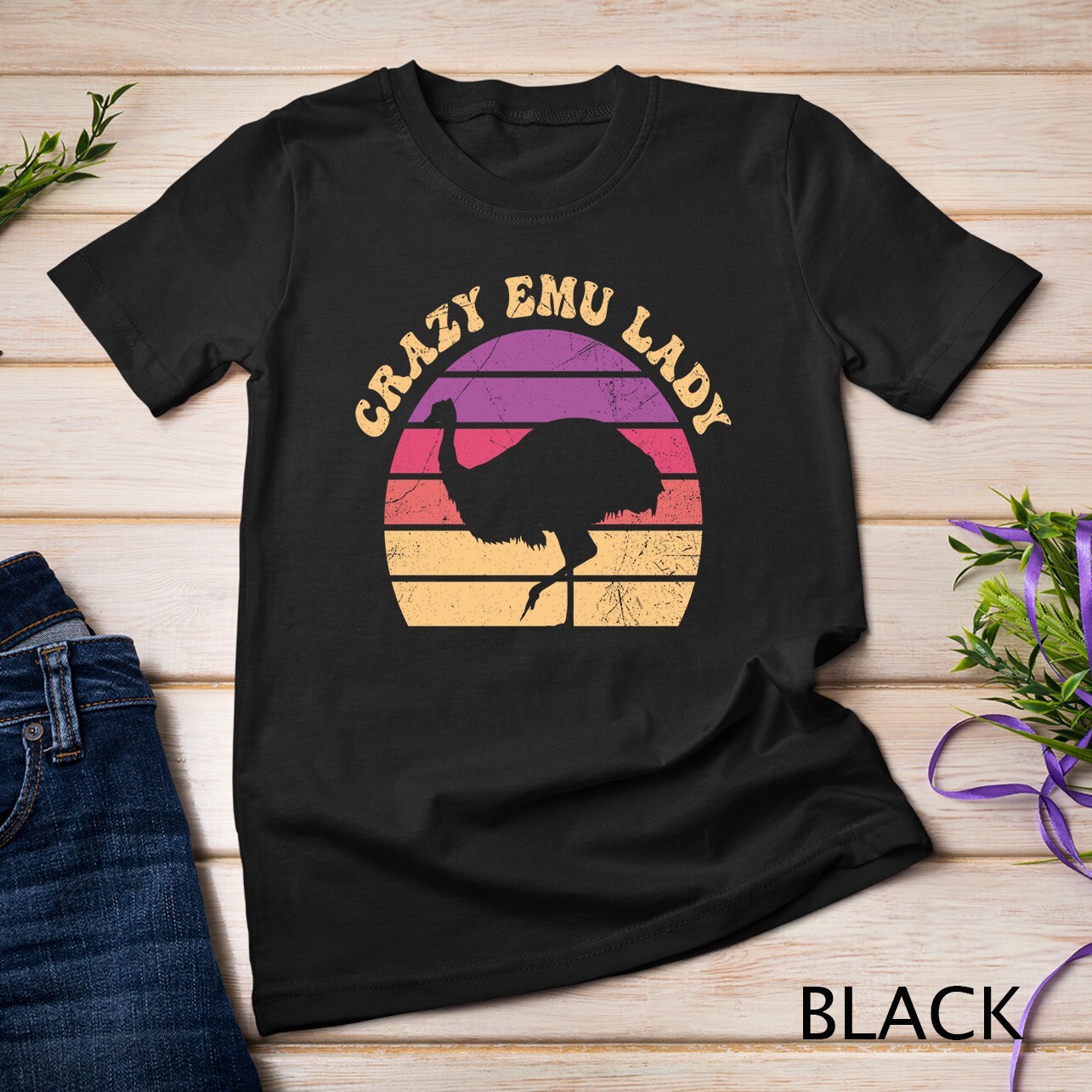 Crazy Emu Lady Design for an Emu Girl Unisex T-shirt