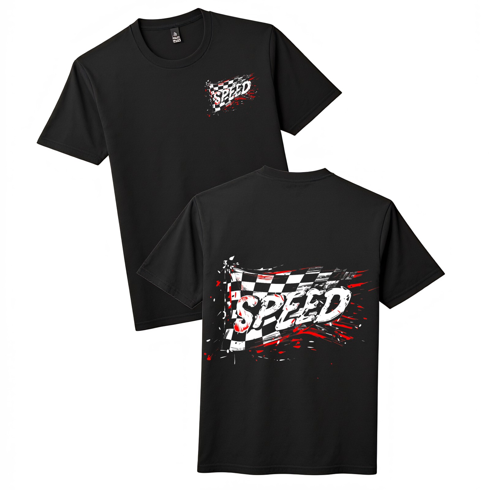 Speed Racing Checkered Flag T-Shirt, Vintage Motorsport & Race Fan Graphic Tee