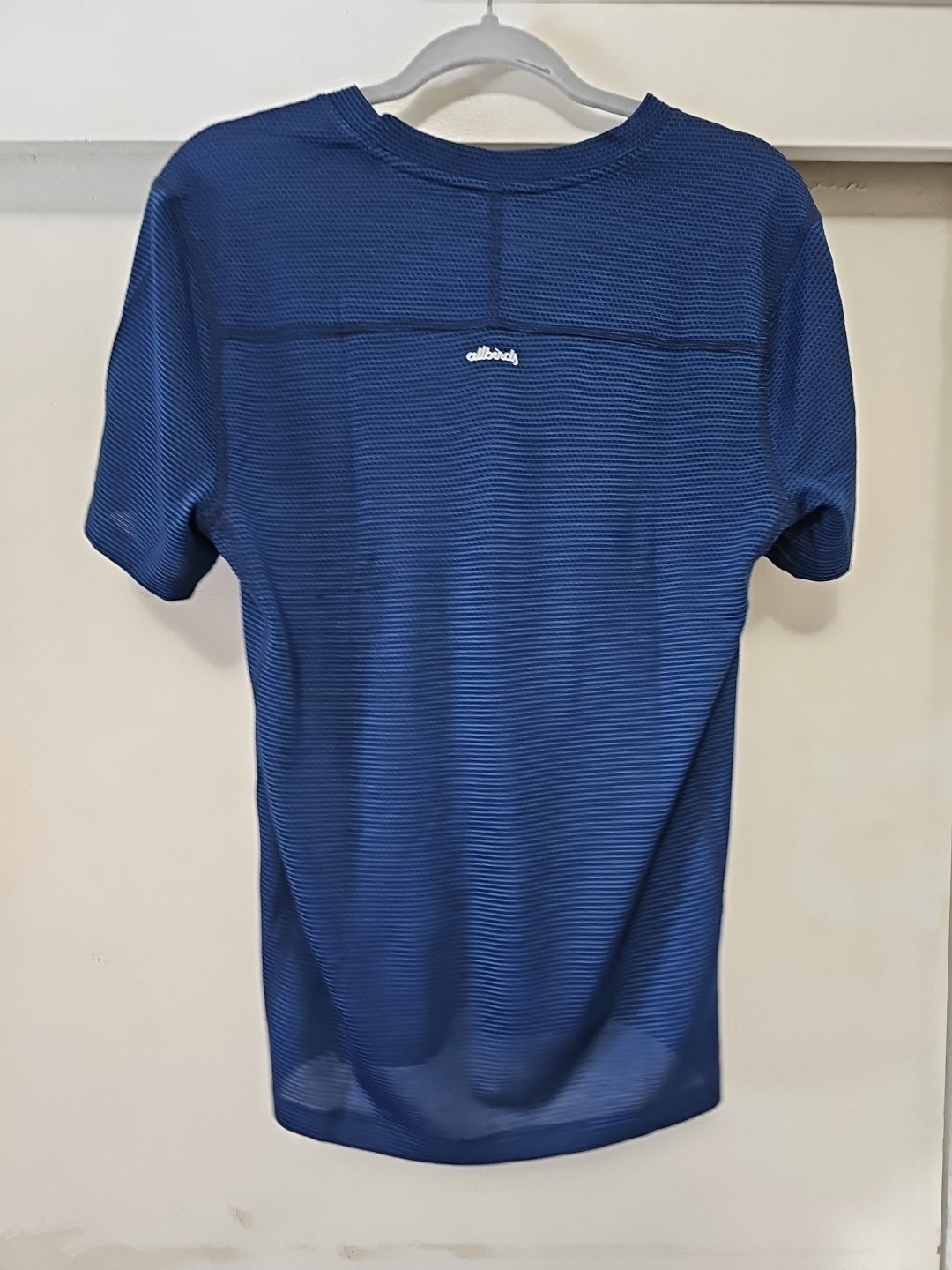 Allbirds Royal Navy Blue Carbon Footprint + 9.2 Seersucker Athletic Shirt SZ S