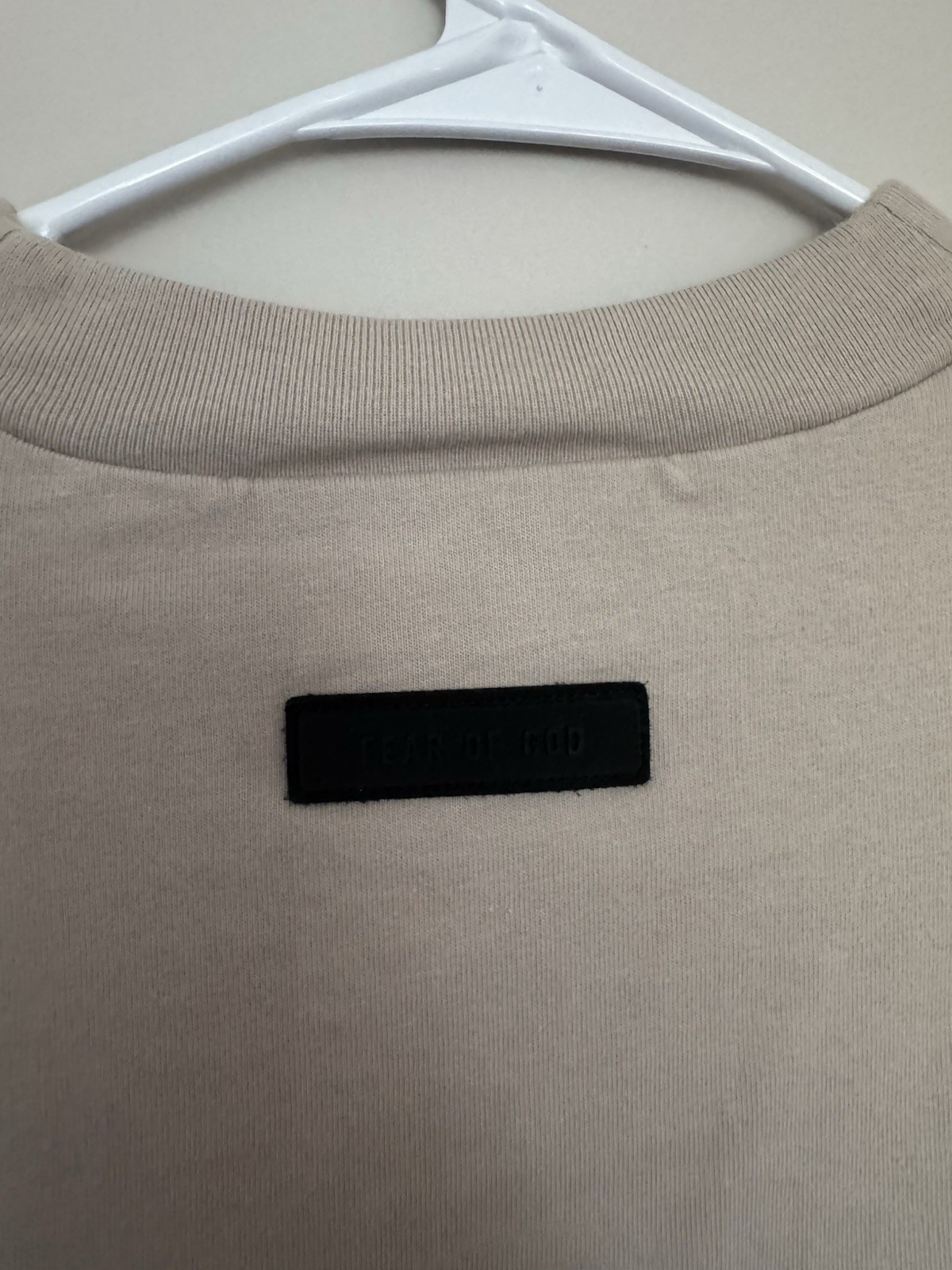 Fear of God Essentials Taupe Oversized T-Shirt Beige Heavyweight Tee Unisex