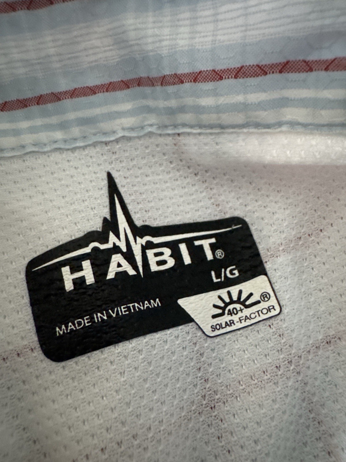 Habit Travel Shirt L Plaid UPF 40 Sun Protection Lightweight Fishing Sports