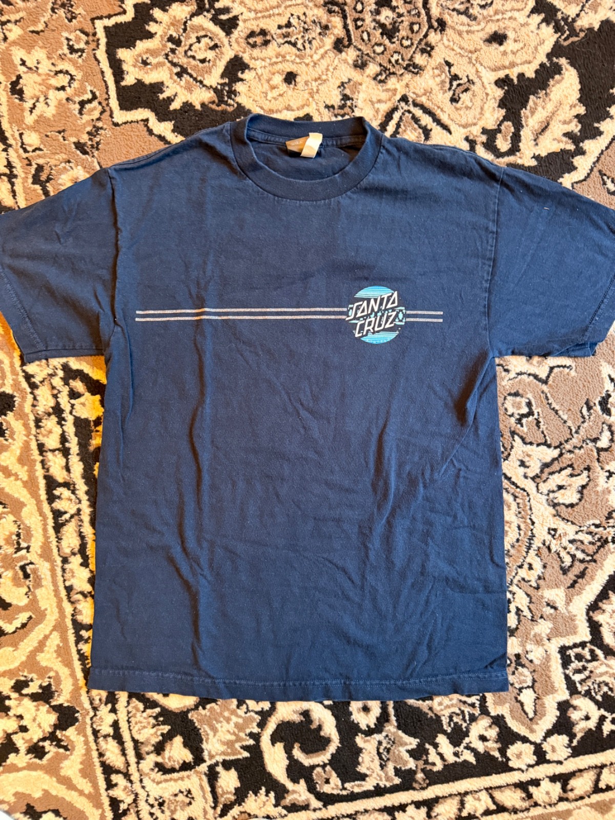 Lot of 3 Santa Cruz Skateboards Men&rsquo;s T-Shirts Size M Grey Blue Tan Classic Dot