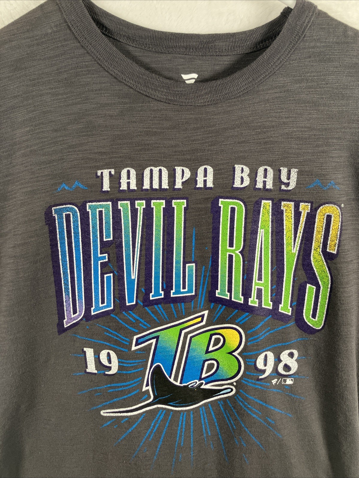 Fanatics Tampa Bay Devil Rays T-Shirt Mens Medium Gray MLB Baseball Graphic Tee