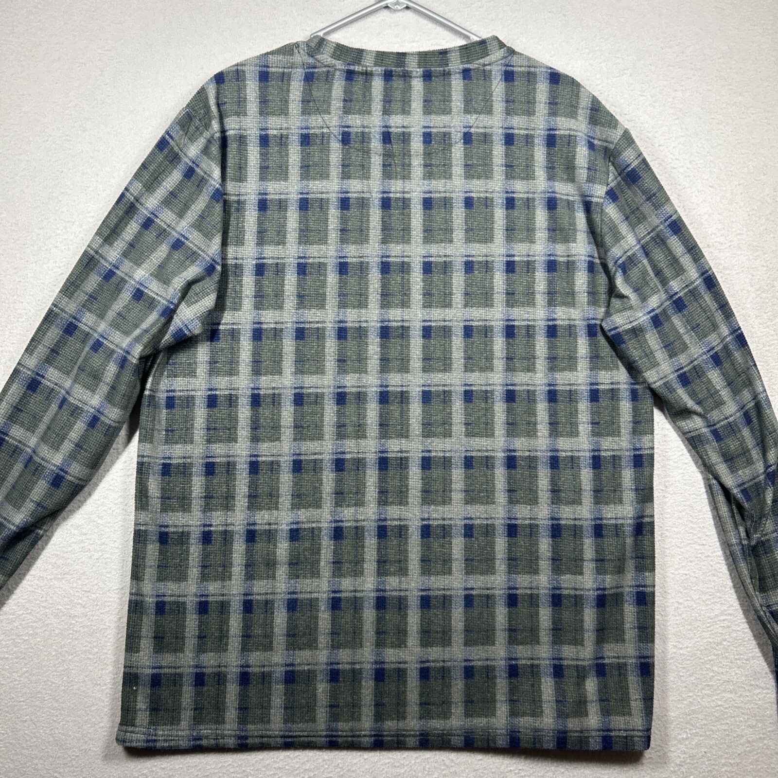 Nomads Pullover Long Sleeve Shirt Mens XL Plaid Green Blue Gray Soft Warm