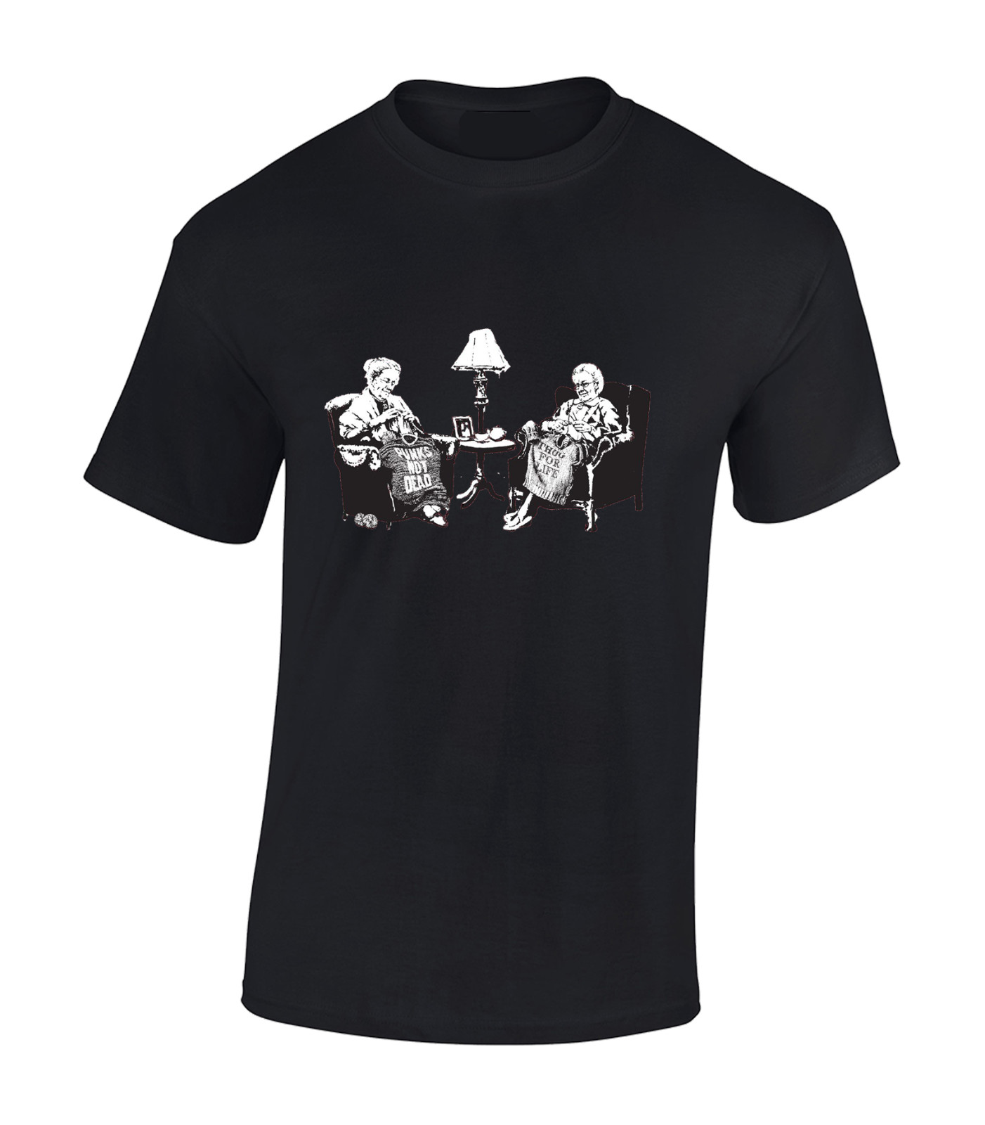 PUNK GRANNY BANKSY MENS T SHIRT MUSIC CLASSIC 80&rsquo;S 90S RETRO DJ FUNNY TOP