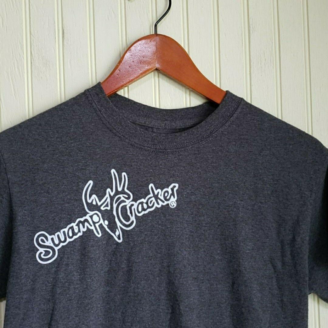 Swamp Cracker Shirt Mens Small Gray Country Roots Hunting Deer Graphic Tee